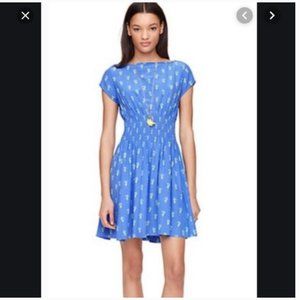kate spade Blue Seahorses Cap Sleeve Dress small